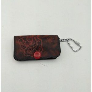 Hand Tooled Key Wallet Snap Closure Grapes Fold Enclosure Key Safe Valet